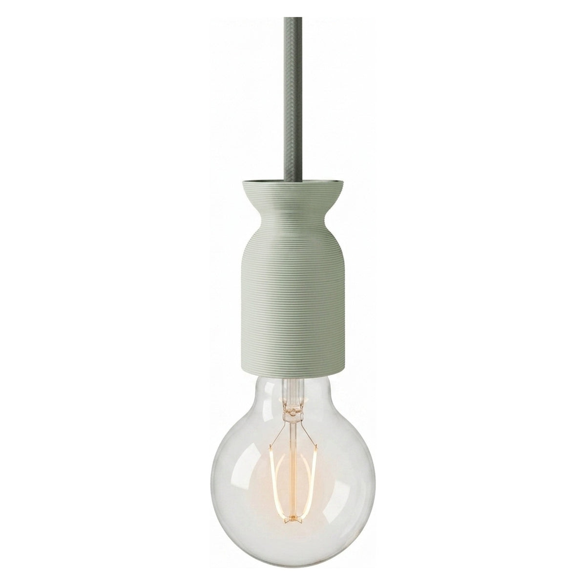 E27 socket in 3D-printed recycled plastic — Sage green