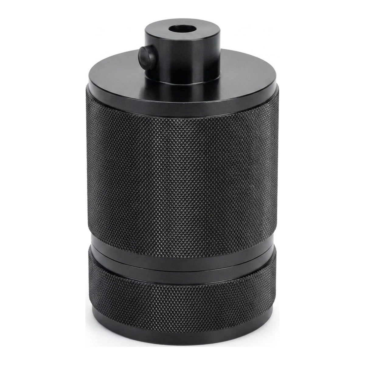 E27 knurled aluminium socket with double ring — Dark grey