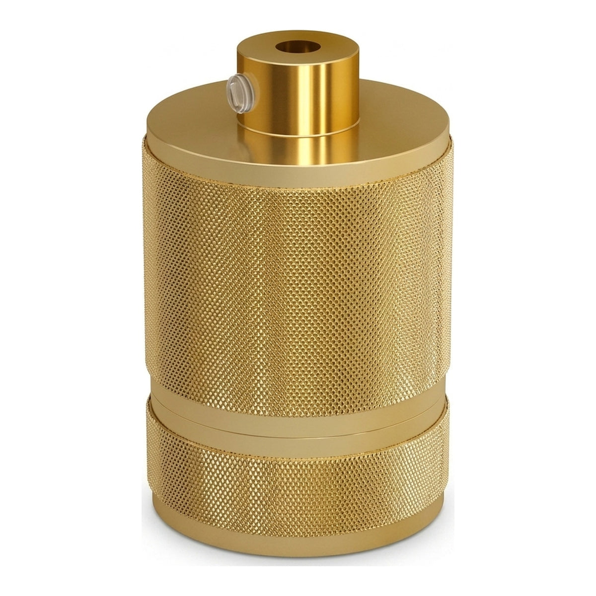 E27 knurled aluminium socket with double ring — Brass