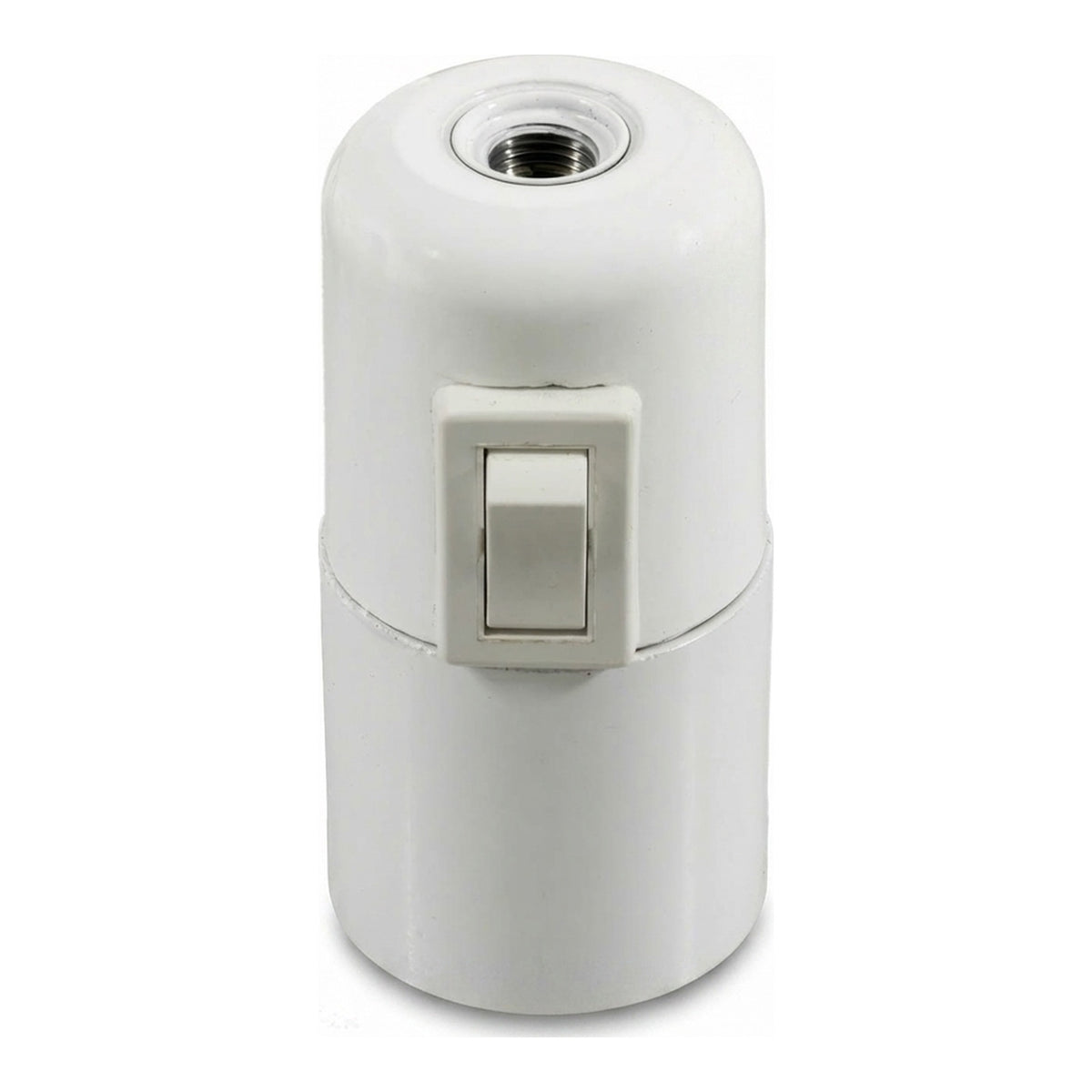E27 bakelite socket with switch — White