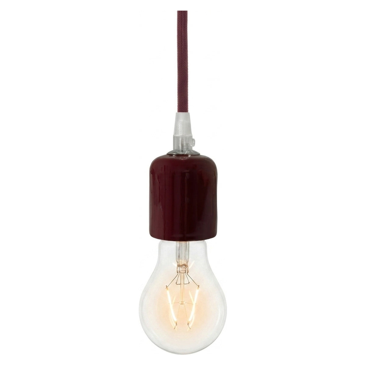 E27 ceramic socket — Burgundy
