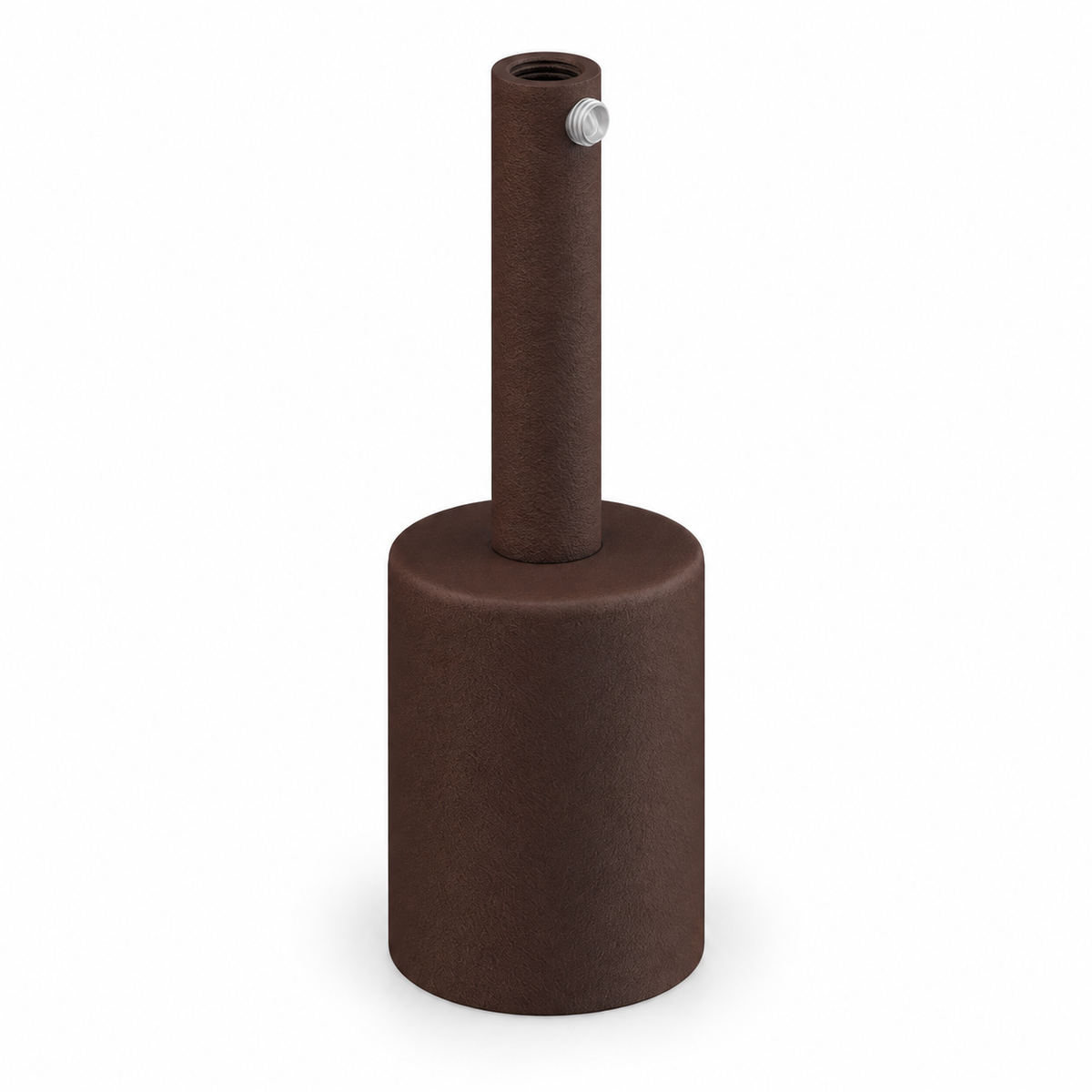 Cylindrical metal E27 socket kit — 7 cm cable grip — rust effect — view 1
