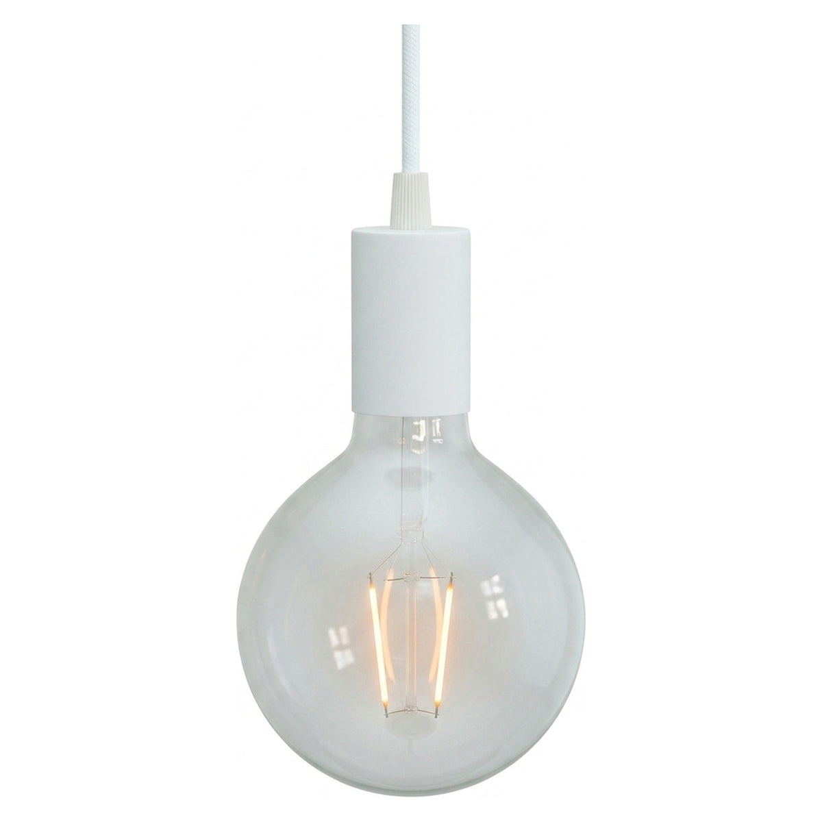 E27 cylindrical metal socket — Conical plastic / Matt white