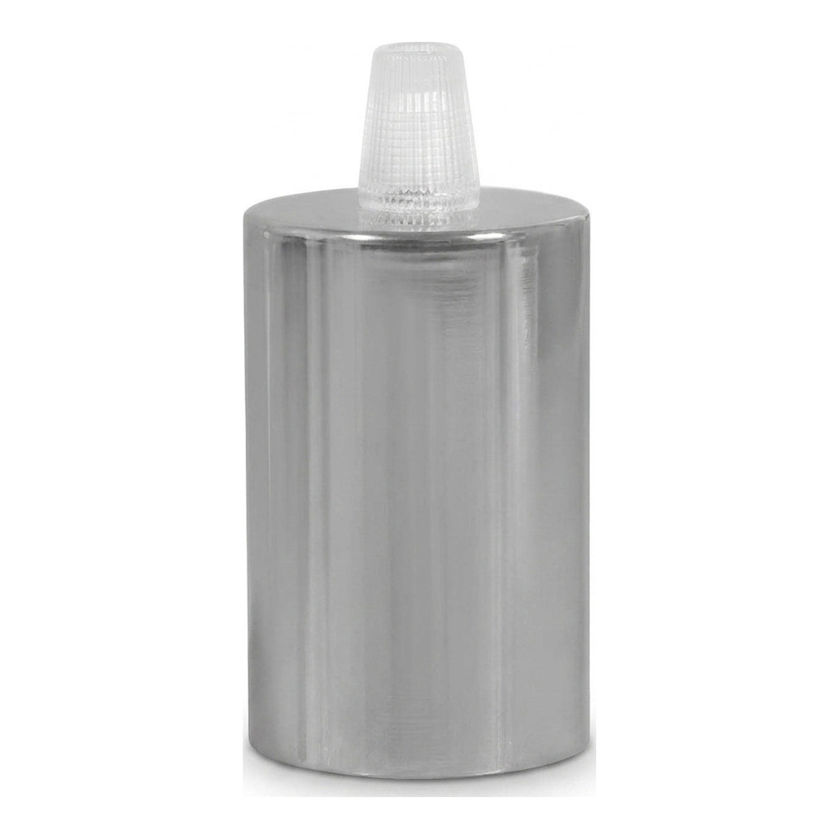 E27 cylindrical metal socket — Conical plastic / Chrome