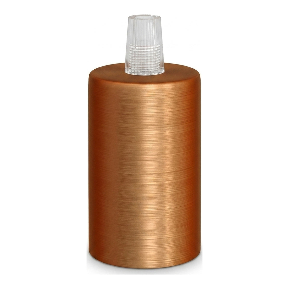 E27 cylindrical metal socket — Conical plastic / Satin copper