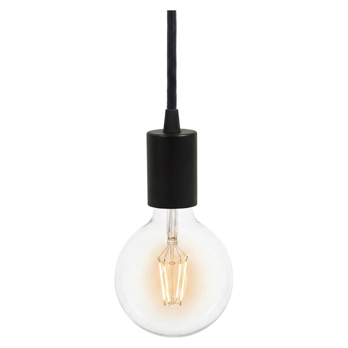 E27 cylindrical metal socket — Conical plastic / Black