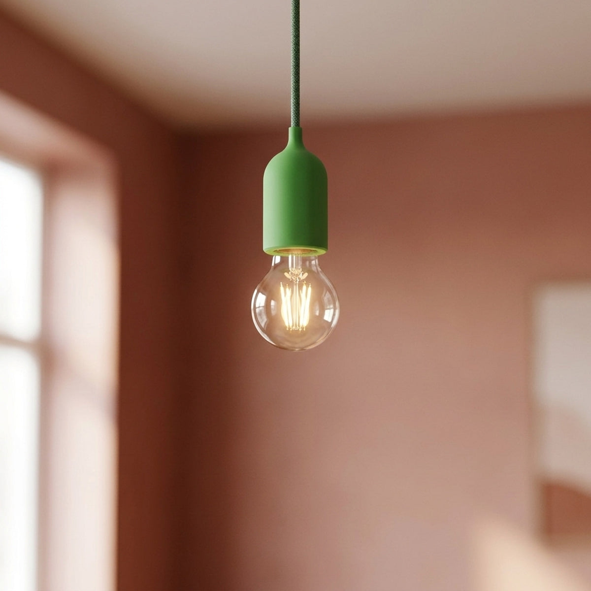 E27 outdoor silicone socket kit in pastel colours — Meadow green