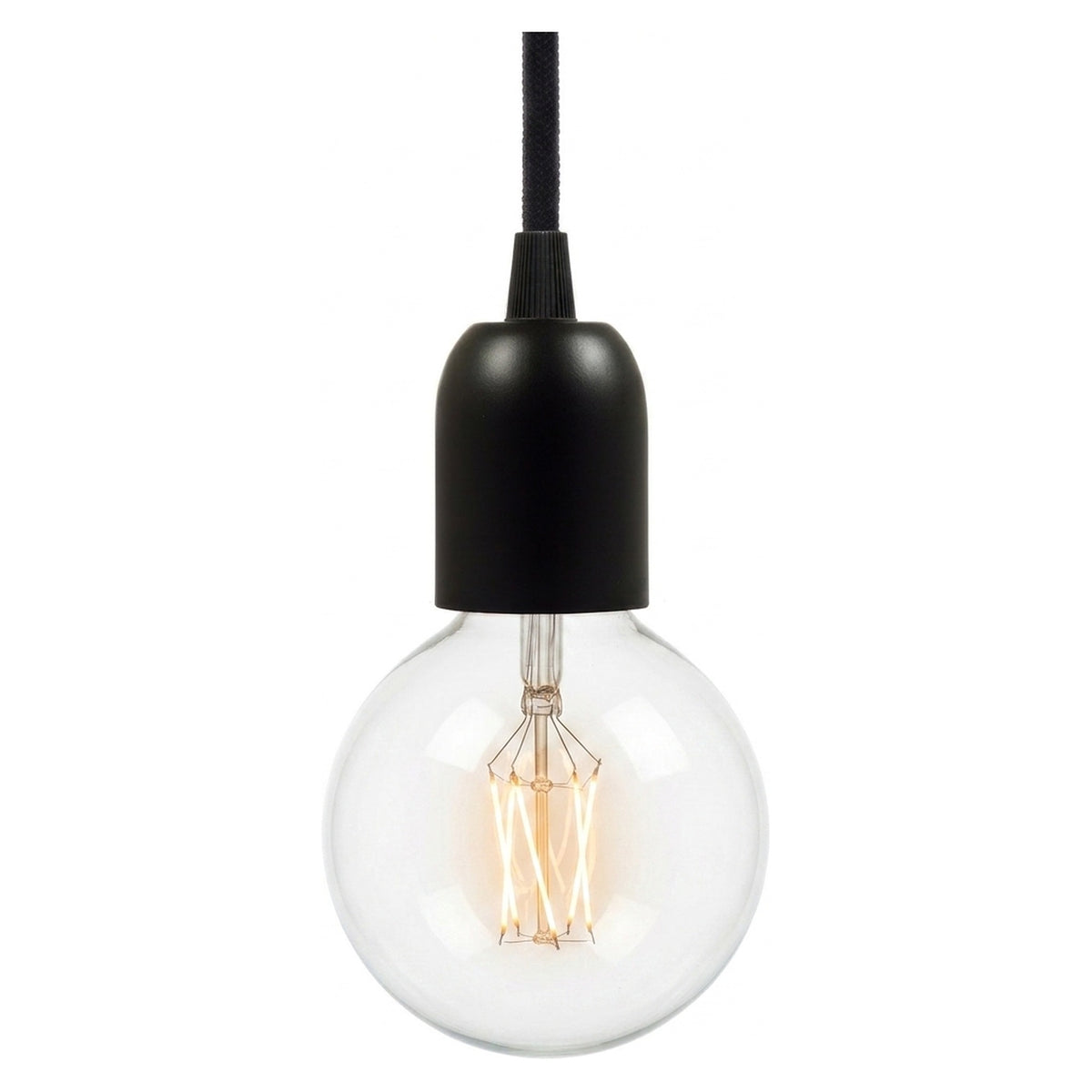 E27 hemispherical metal socket — Black