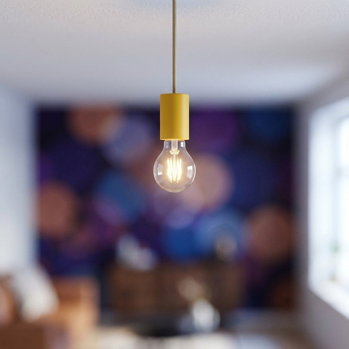 E27 pastel metal socket — Mustard