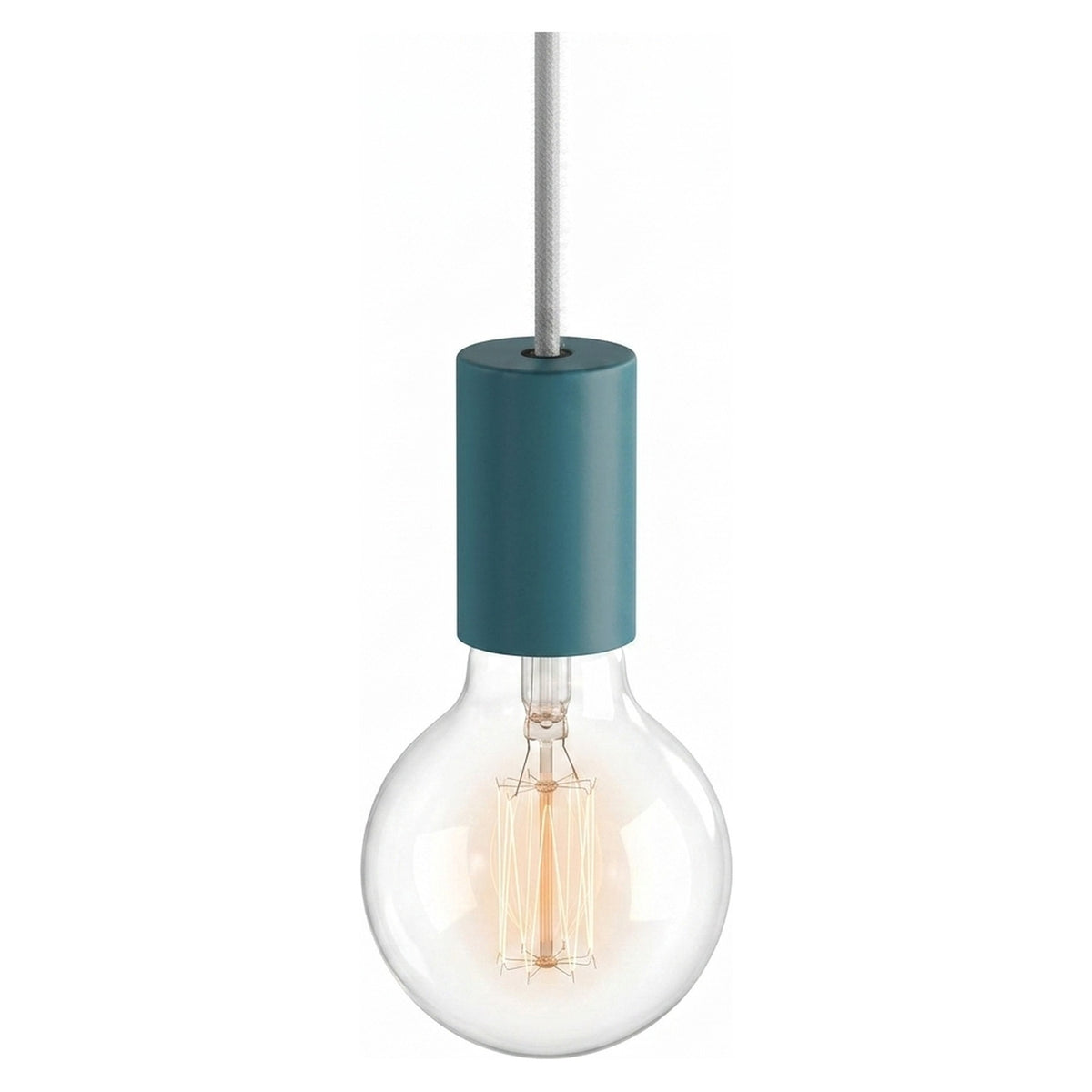 E27 pastel metal socket — Petrol blue