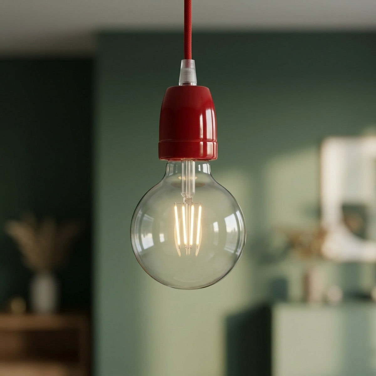 E27 porcelain socket — Red
