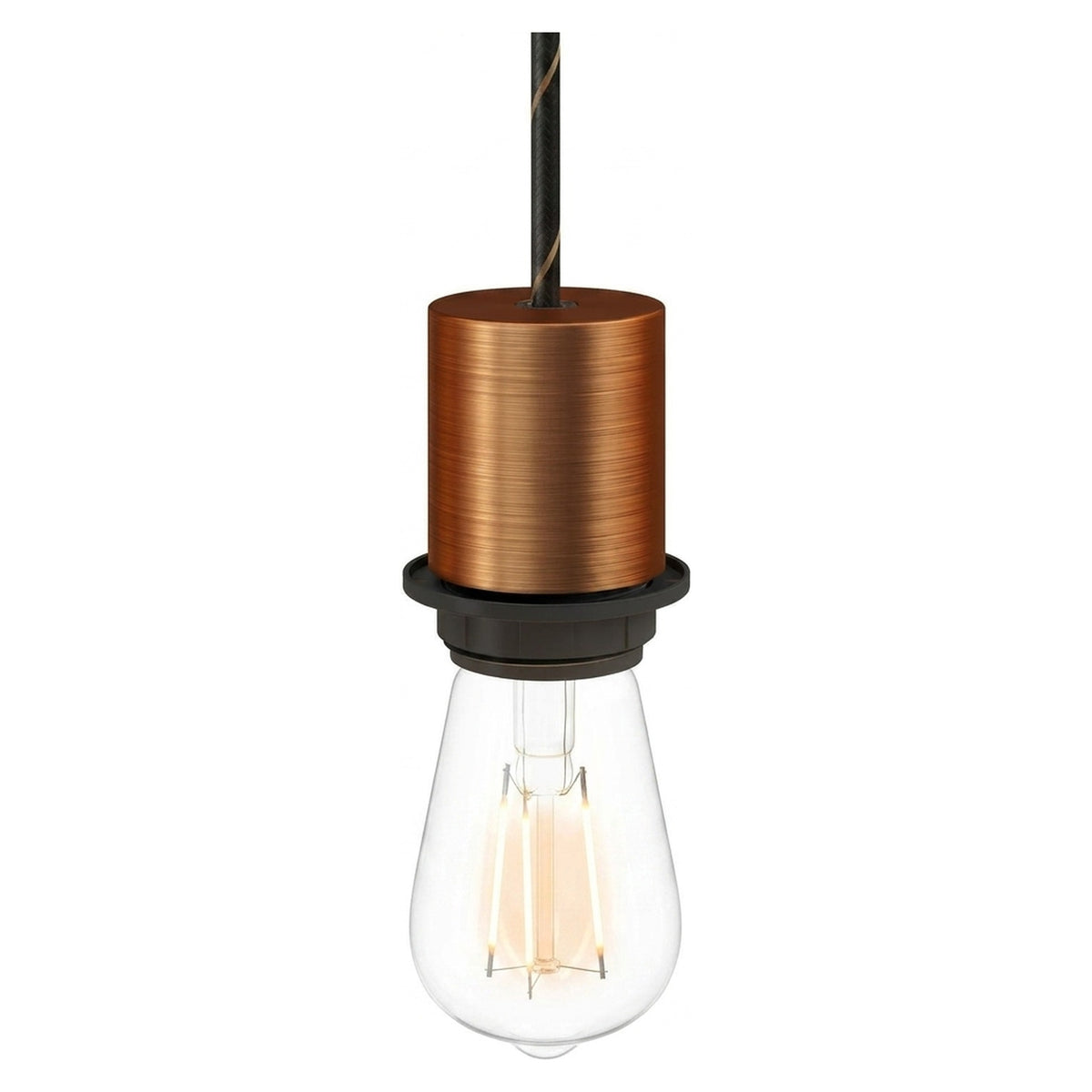 E27 half-threaded metal socket — Satin copper