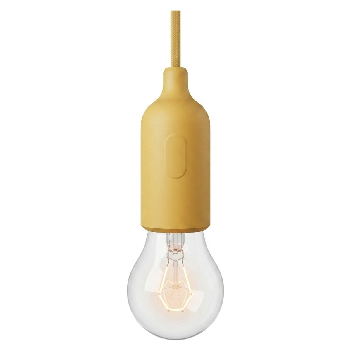 E27 silicone socket with switch — Mustard