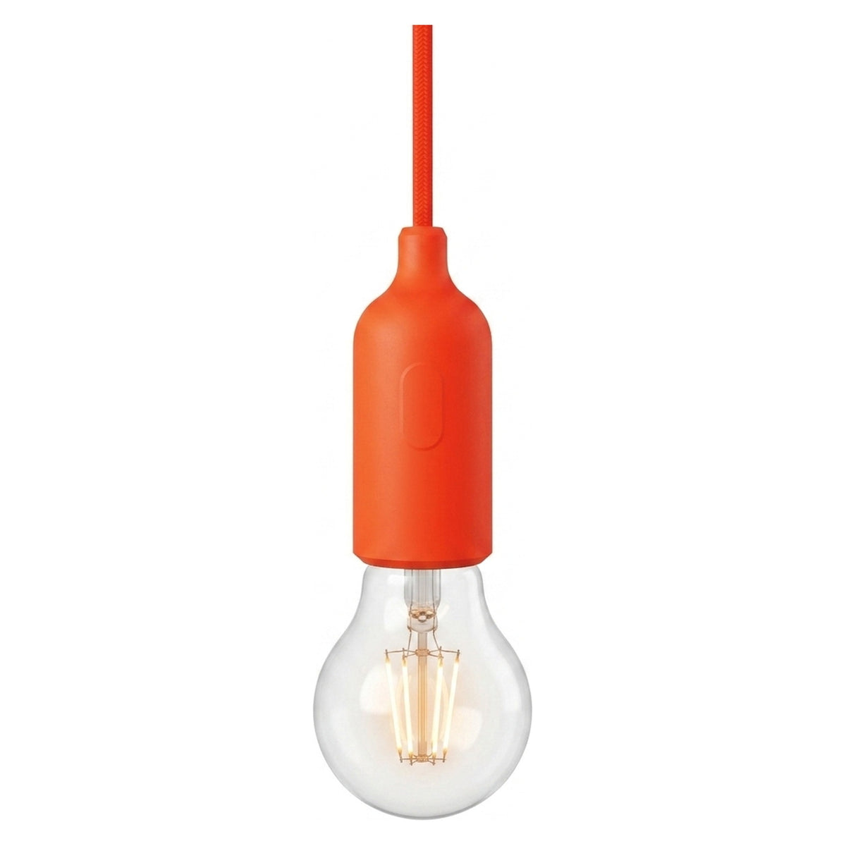 E27 silicone socket with switch — Orange