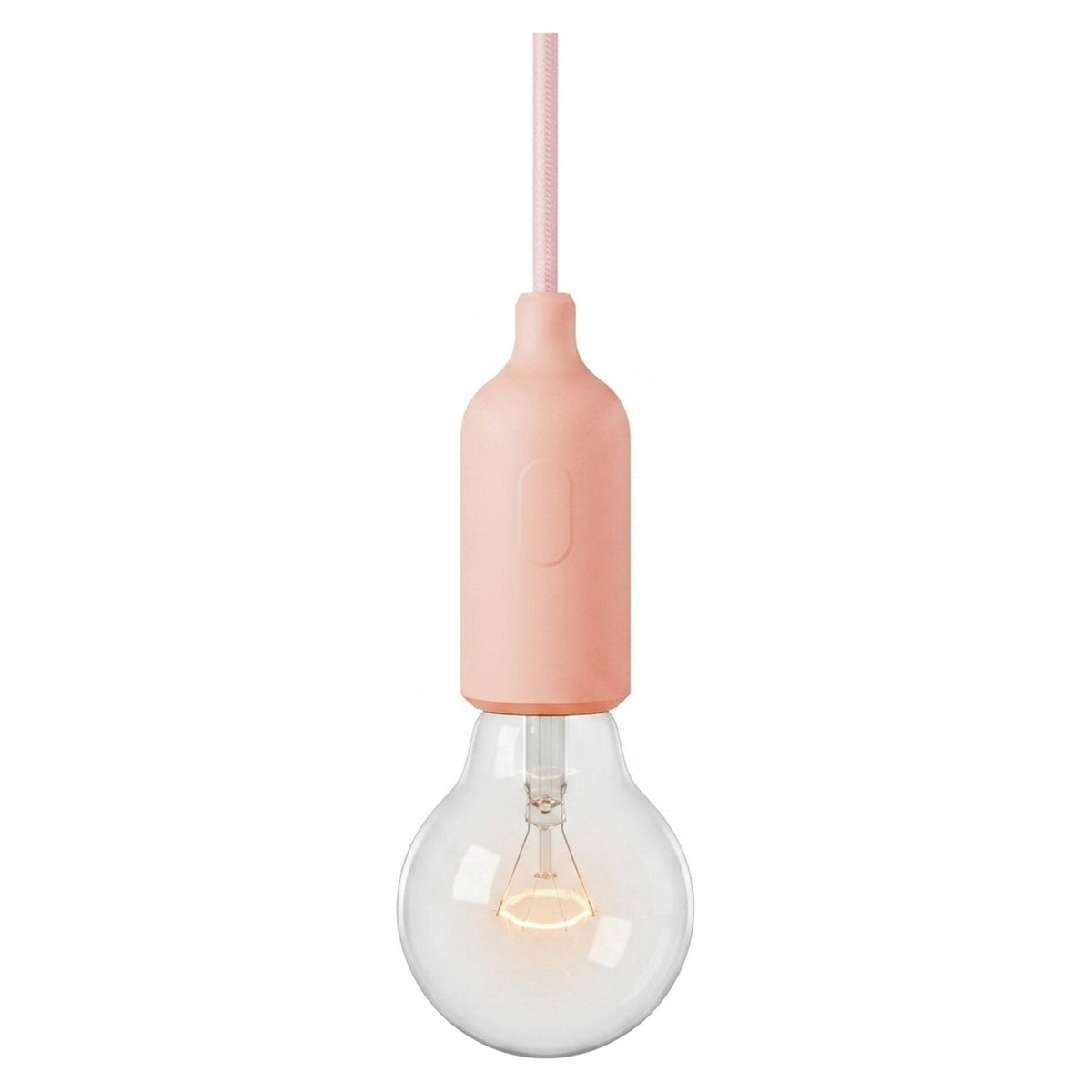 E27 silicone socket with switch — Salmon