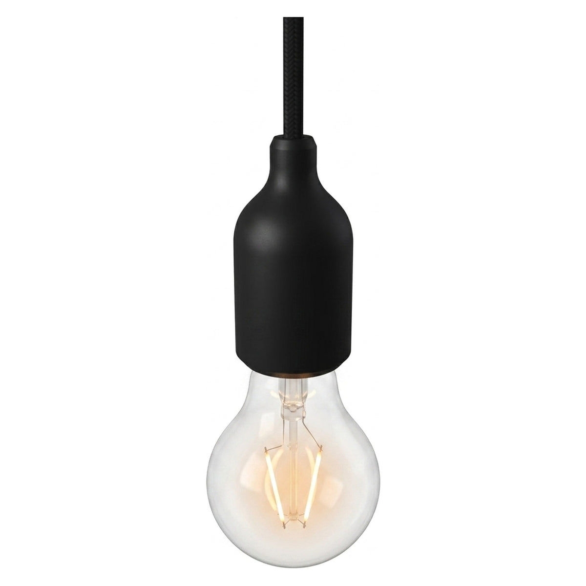 E27 silicone socket with hidden cable grip — Black