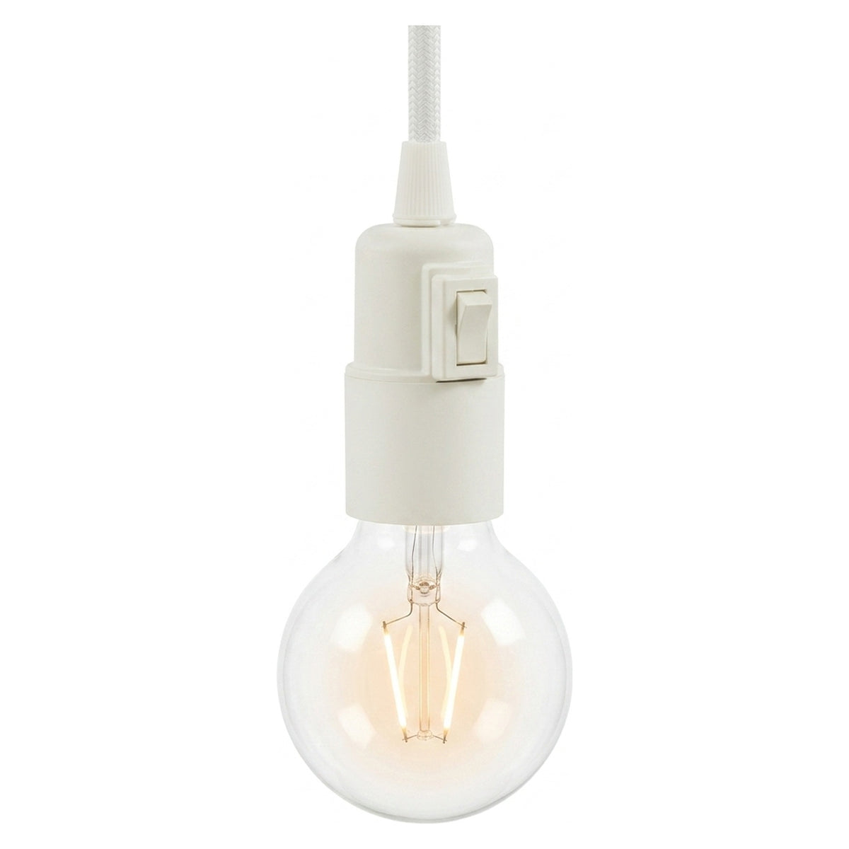 E27 thermoplastic socket with switch — White