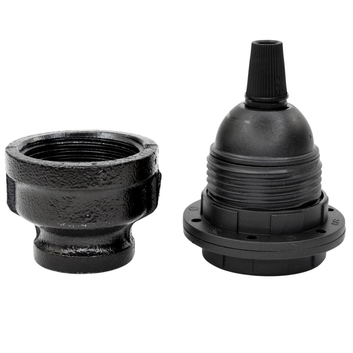 E27 Thermoplastic Socket Kit on Connector – decoration – black paint - socket kit for DIY industrial lamp - view 4