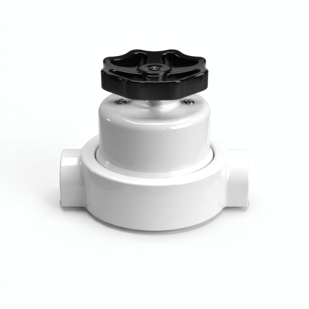 Porcelain two-way switch with a knob and base kit — White / Black / 2 conduit entries in line