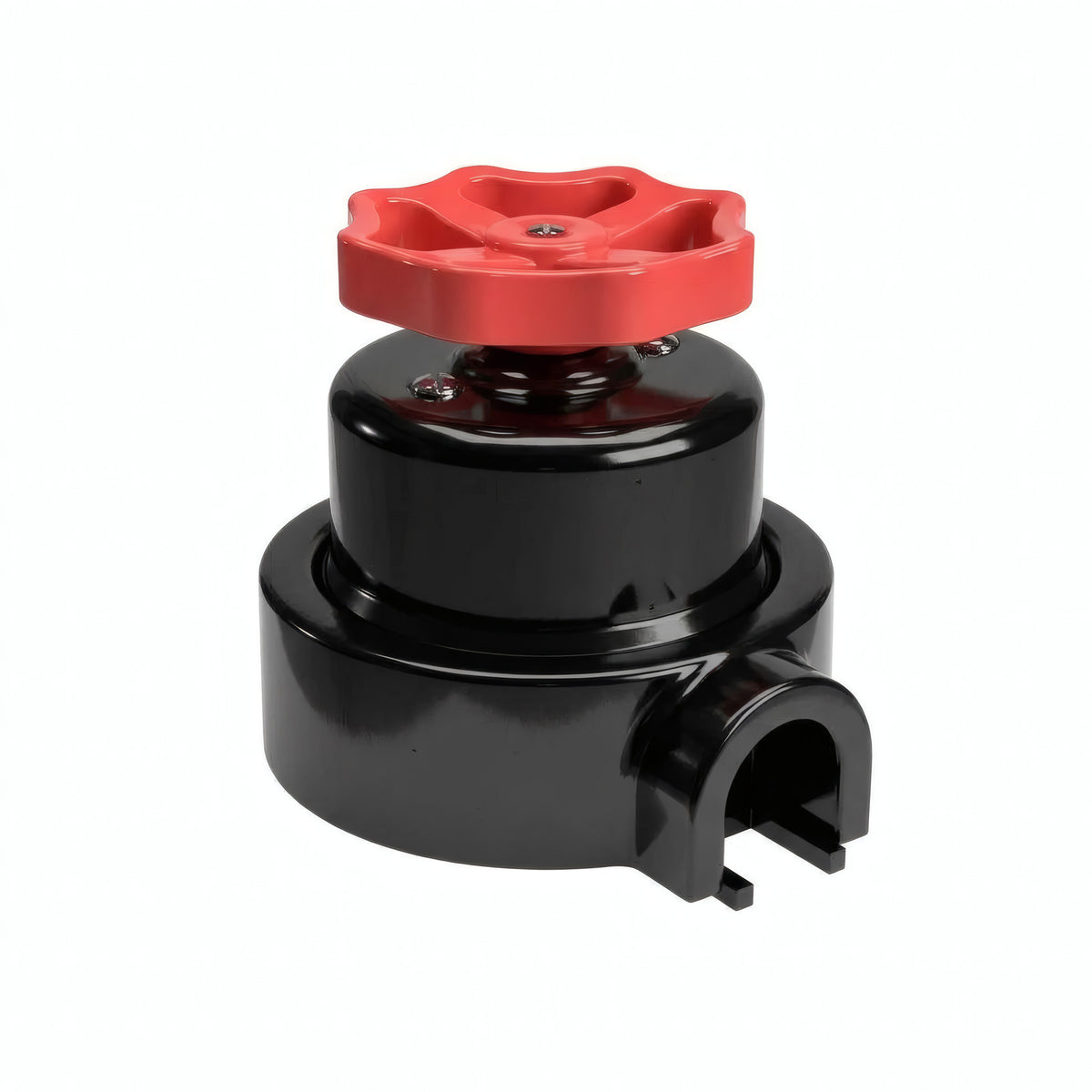 Porcelain two-way switch with a knob and base kit — Black / Red / 1 conduit entry