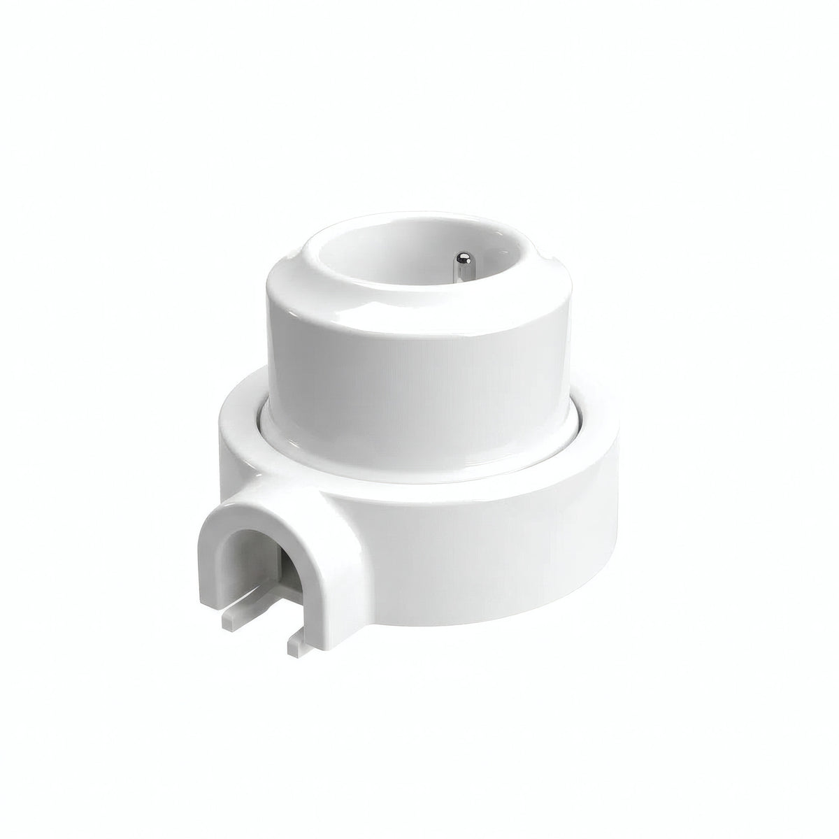 Porcelain wall socket and base kit — French 2P+T 16 A / White / 1 conduit entry