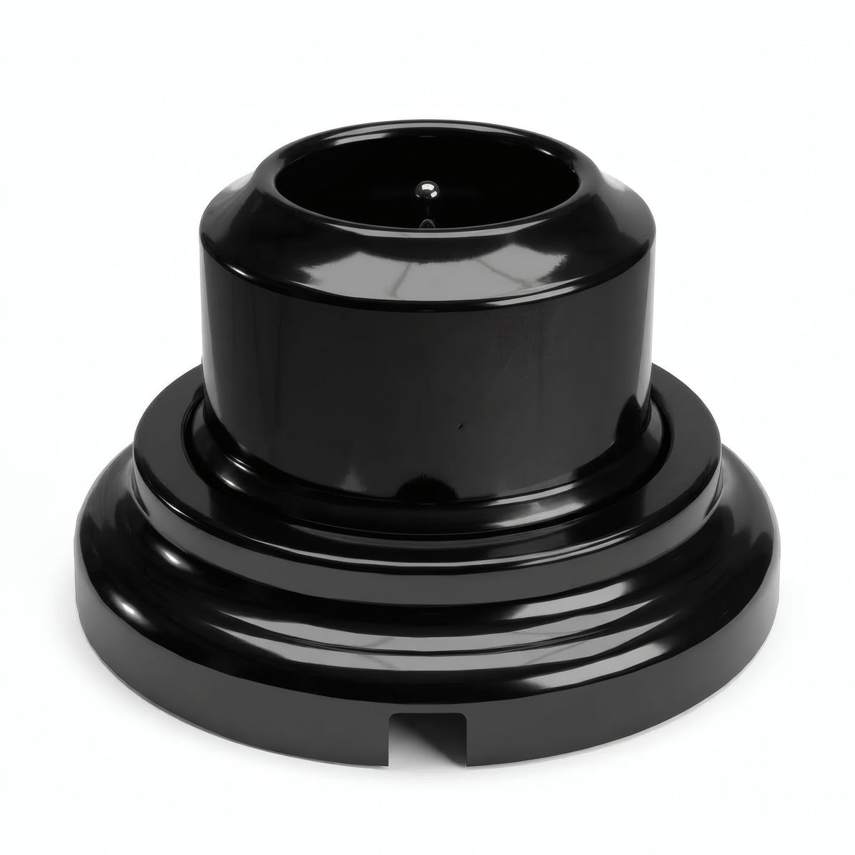 Porcelain wall socket and base kit — French 2P+T 16 A / Black / Flat Ø 100 mm