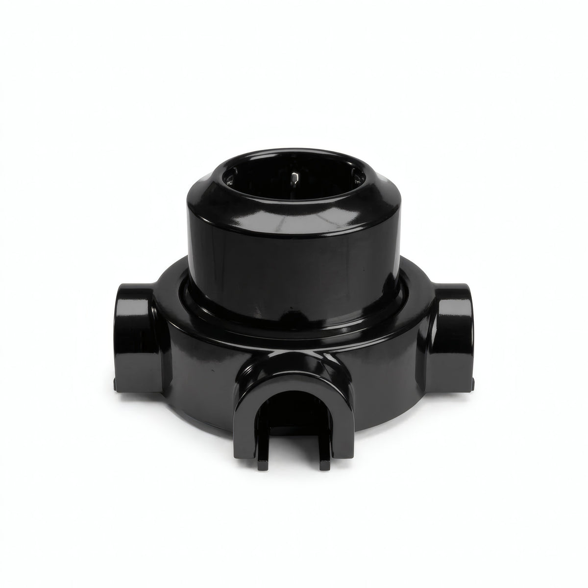 Porcelain wall socket and base kit — Schuko 2P+T 16 A / Black / 3 conduit entries