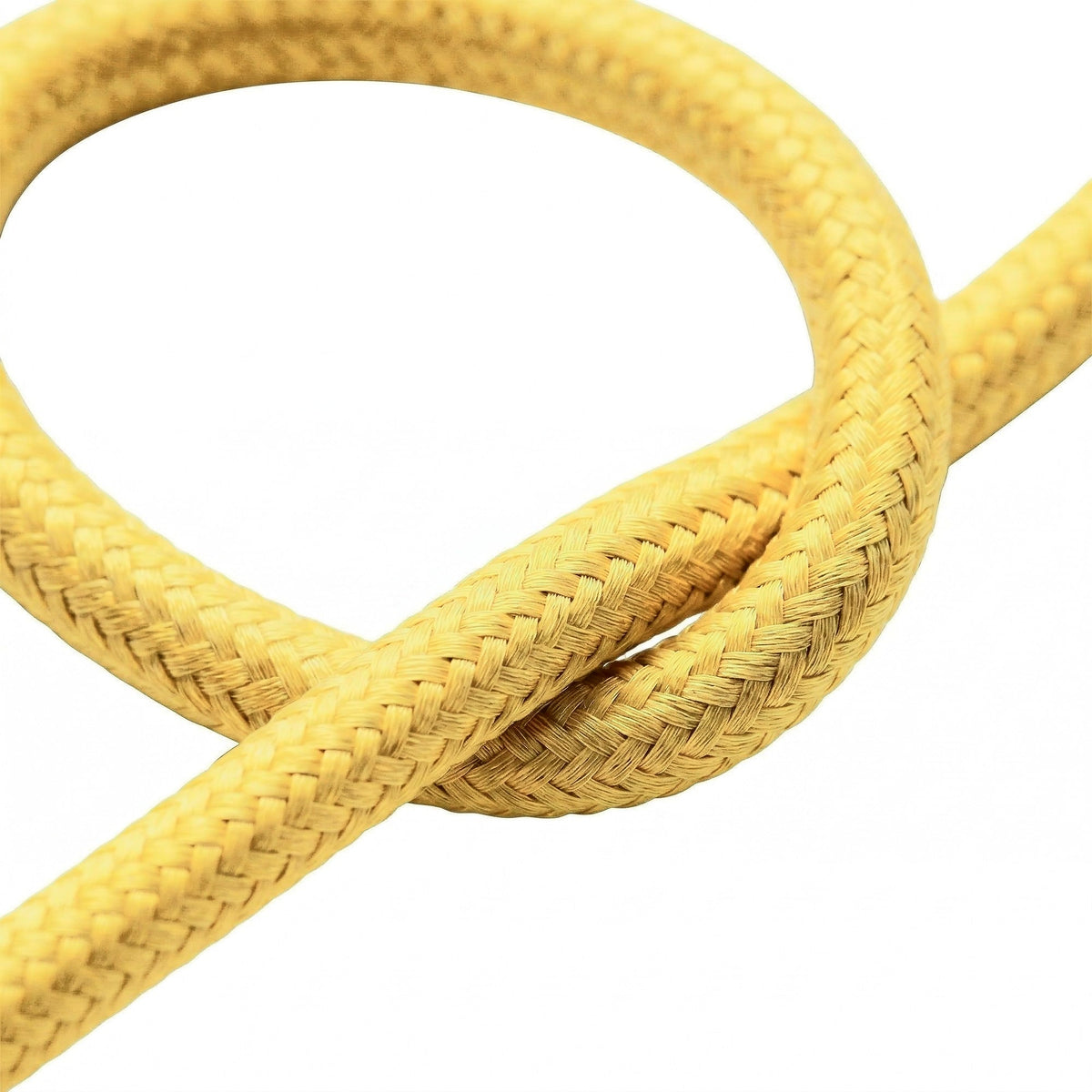 Close-up of the plain fabric cable, corn yellow silk effect