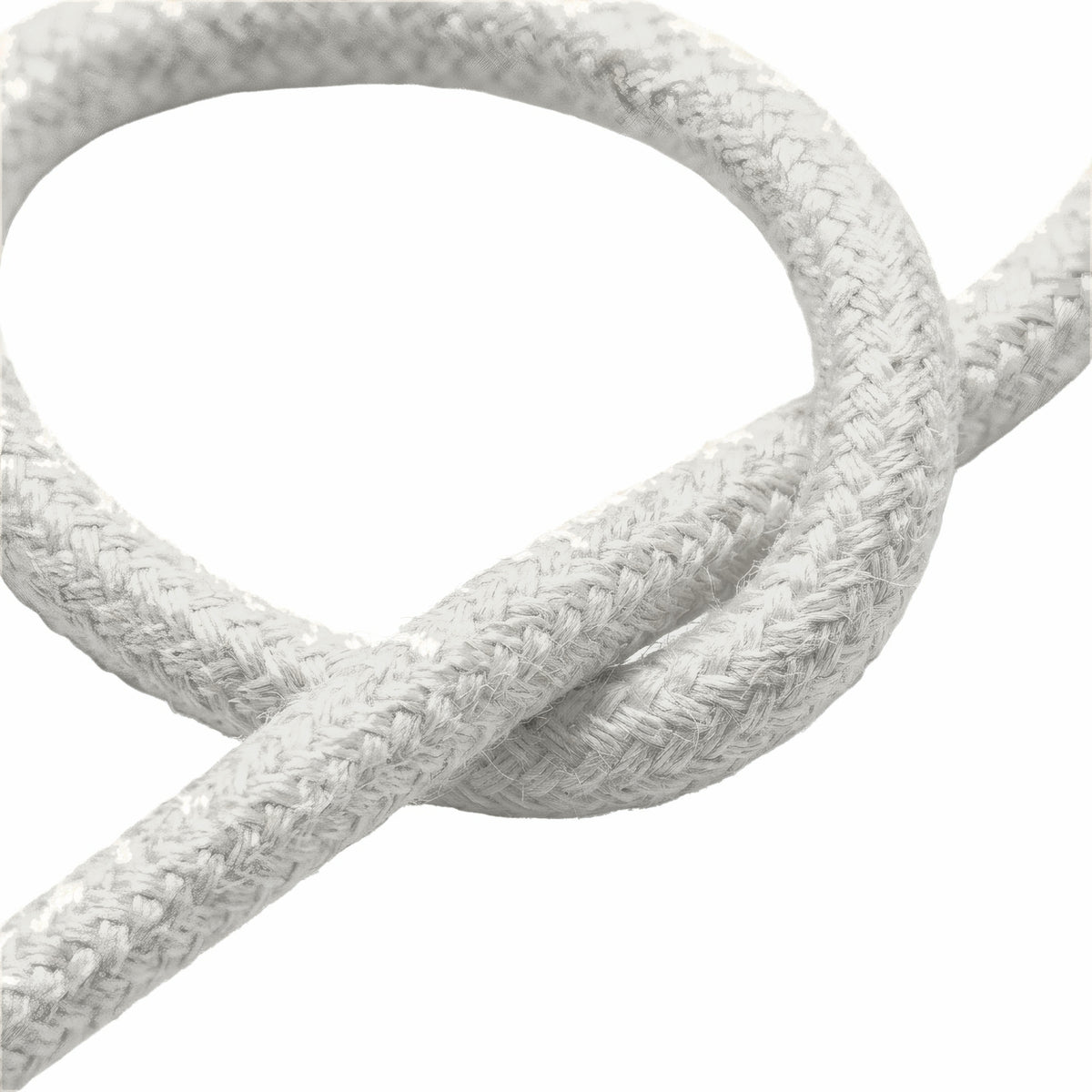 Close-up of the plain fabric cable, flecked white linen