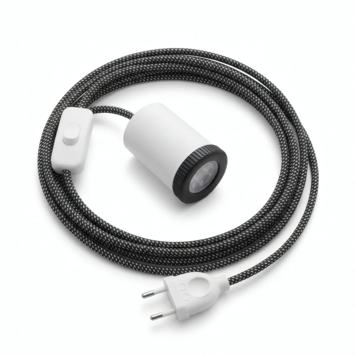 Plug-in mini GU10 spotlight, matt white finish