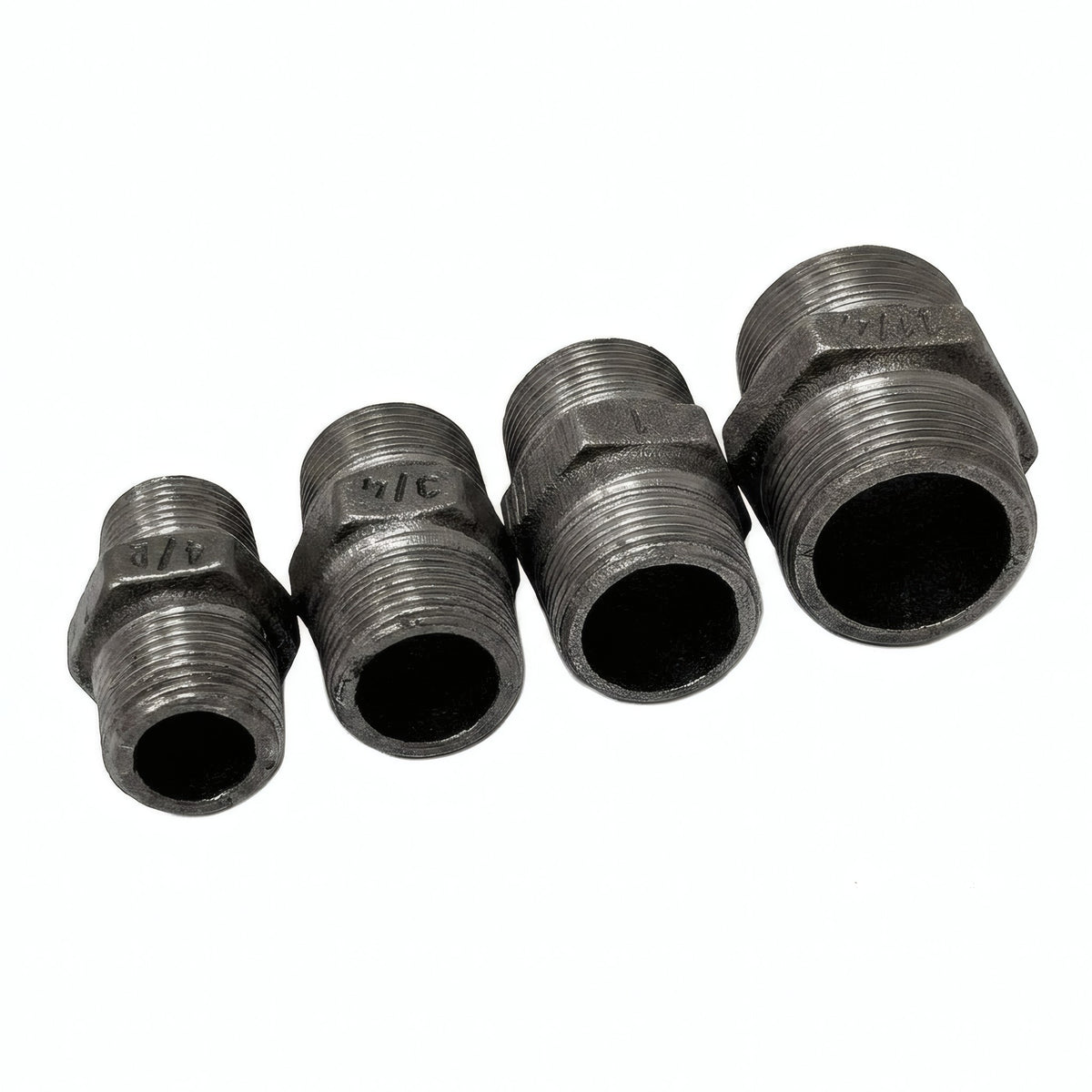 Right/left-hand nipple M/M in black cast iron - product photo on white background 2