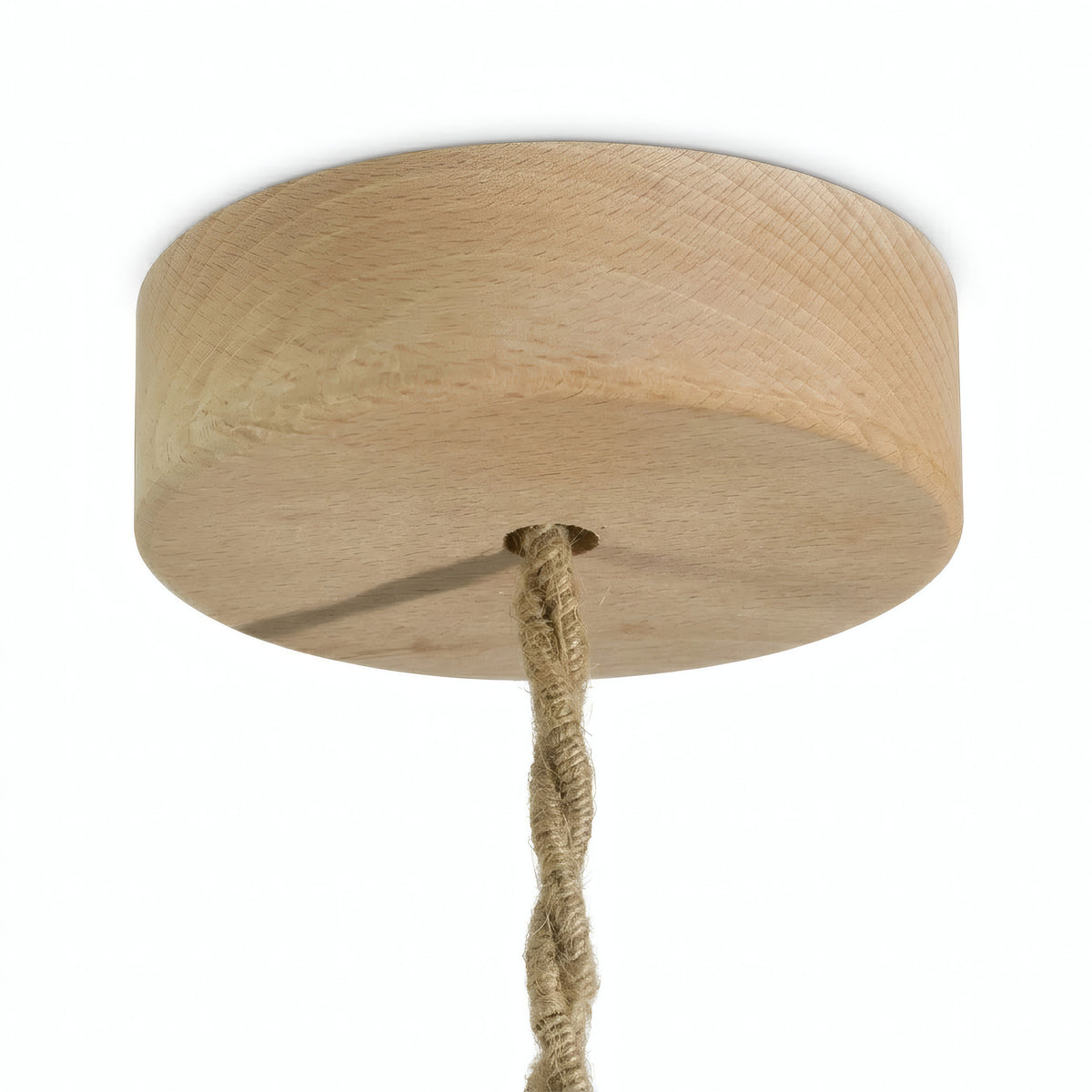 Mini cylindrical wooden ceiling rose, Ø 88 mm — 1 central hole / Natural