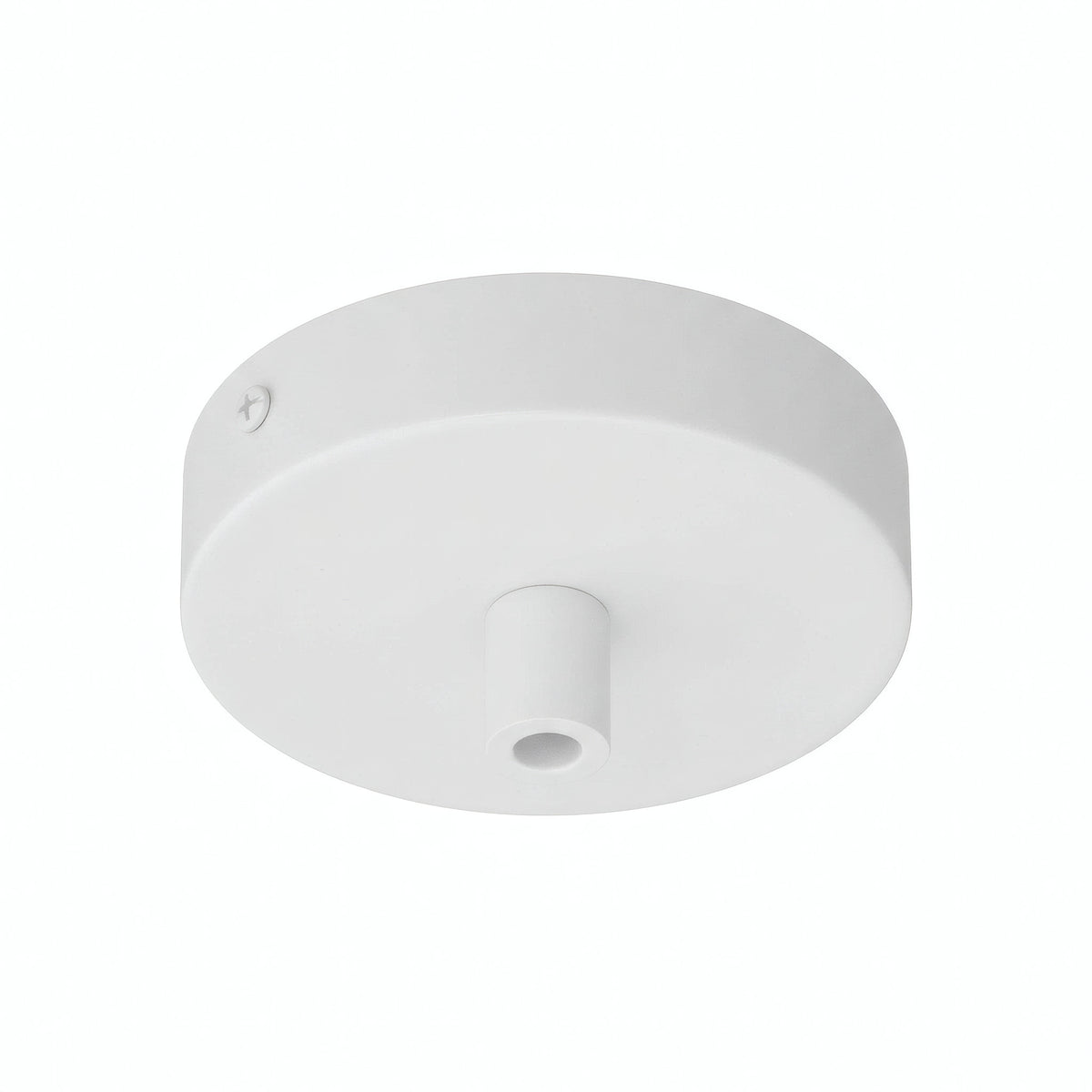 Mini cylindrical metal ceiling rose, Ø 83 mm — 1 central hole / Cylindrical metal / Matt white