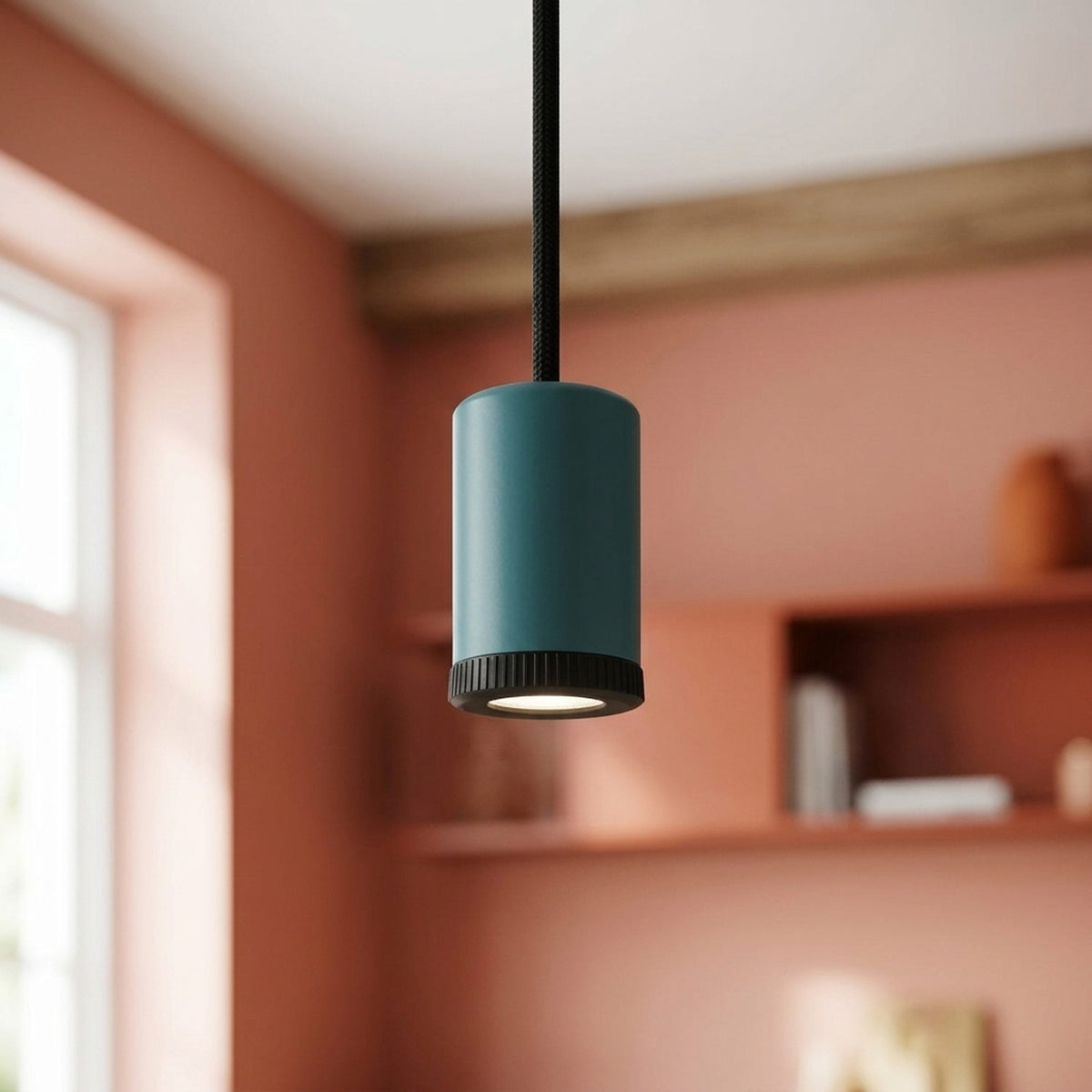 Mini LED spotlight in metal for Mini GU10 bulbs — Petrol blue