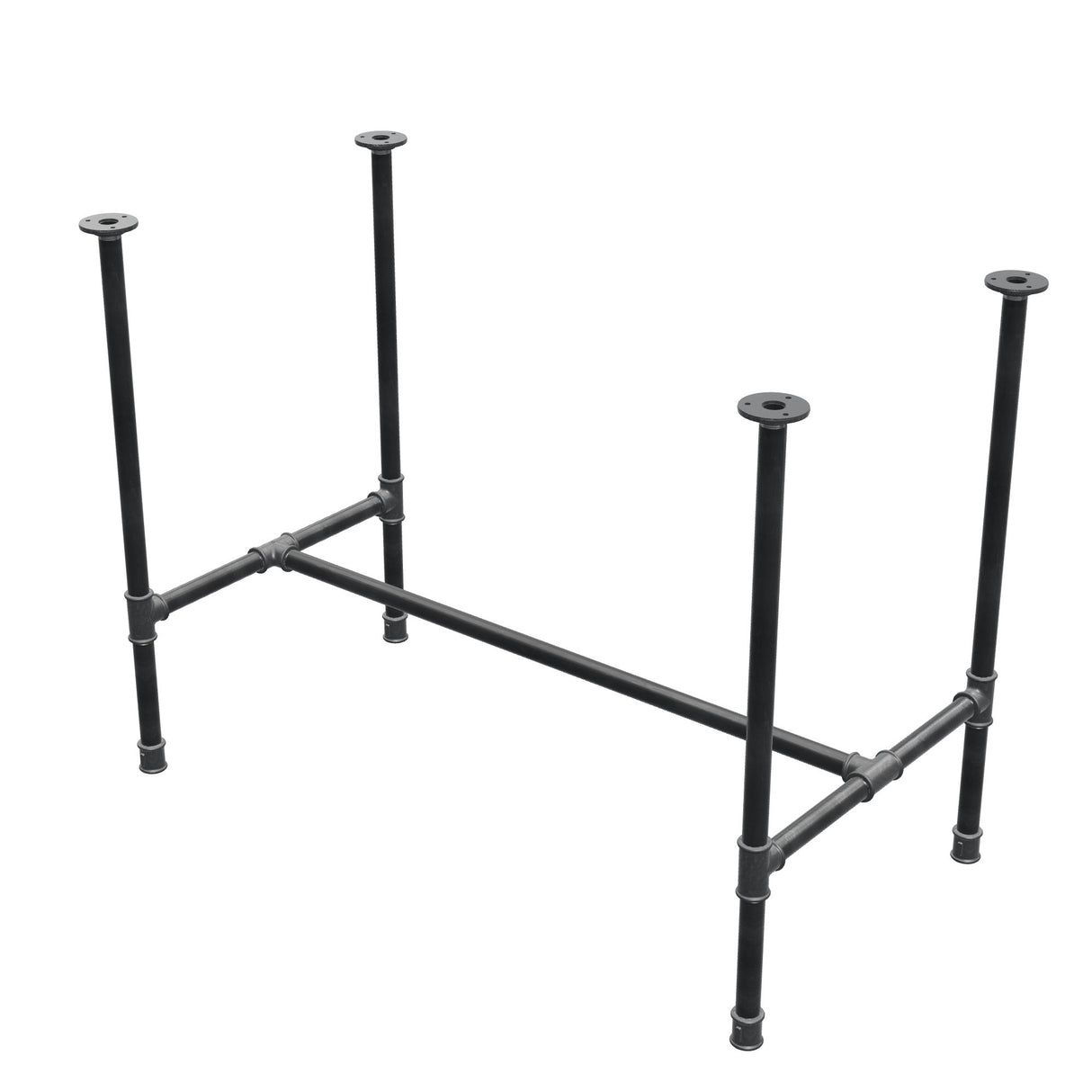 Dining table base, H-frame, cast iron and steel Ø 27 mm, 101 × 55 cm, height 74 cm