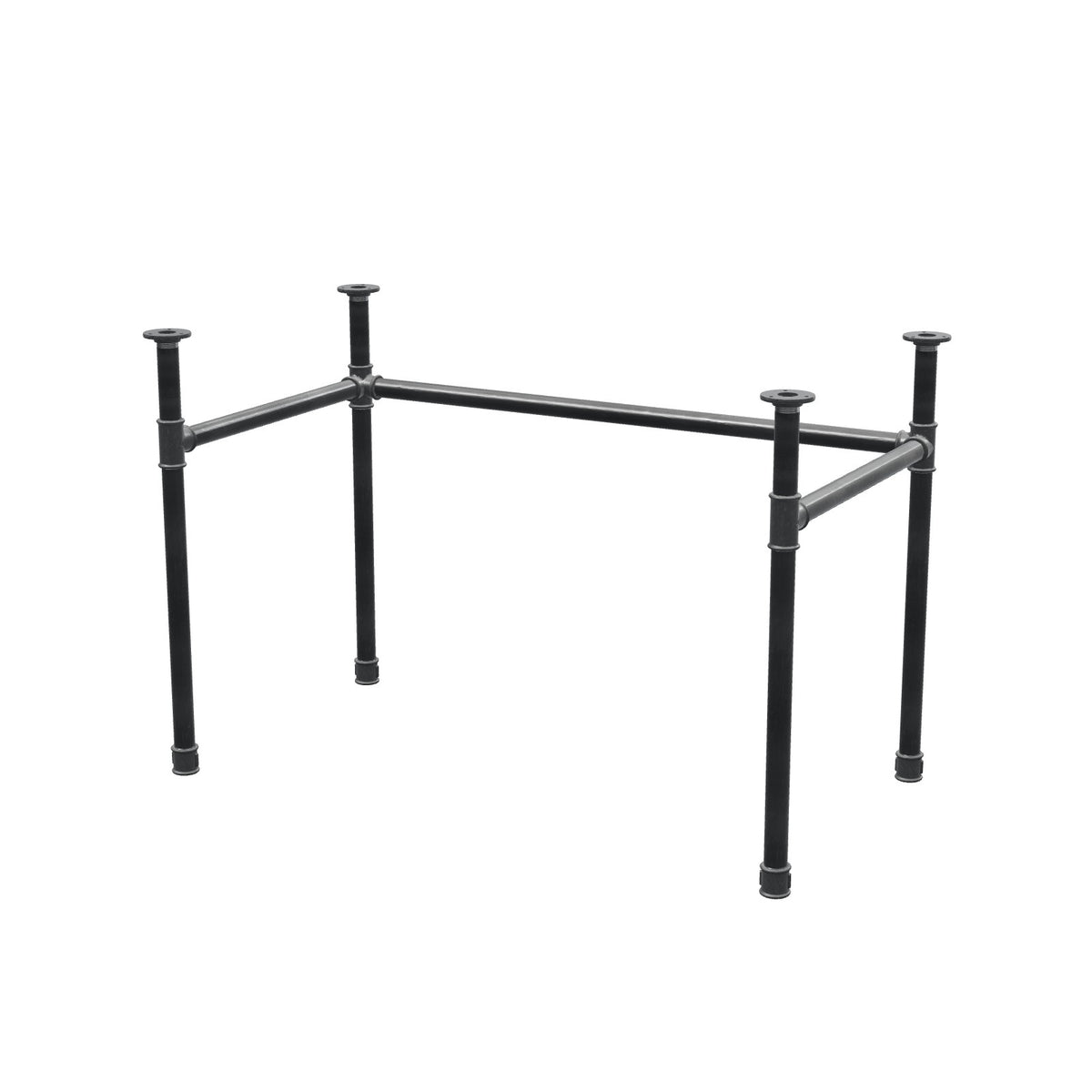 Desk base, U-frame, cast iron and steel Ø 34 mm, 112 × 62 cm, height 72 cm