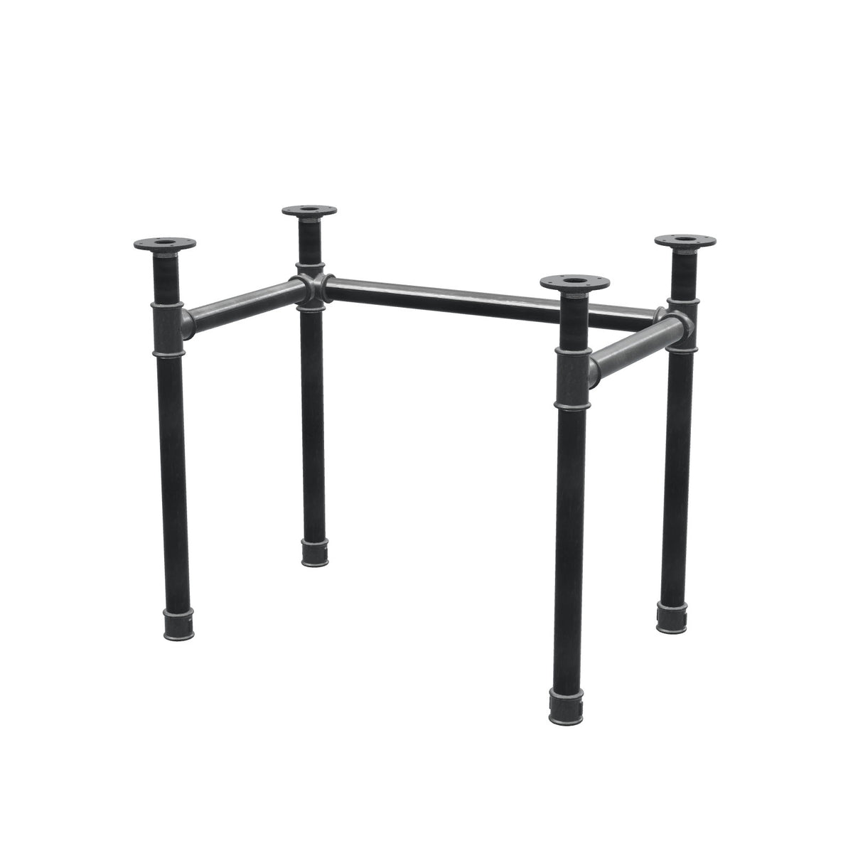 Desk base, U-frame, cast iron and steel Ø 42 mm, 86 × 56 cm, height 70 cm
