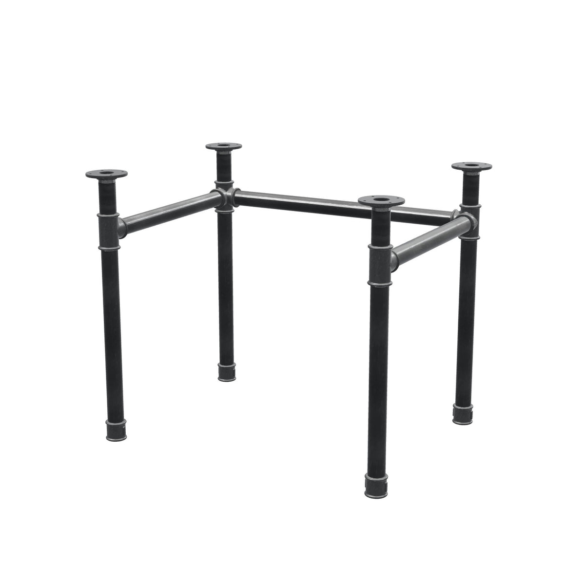 Desk base, U-frame, cast iron and steel Ø 42 mm, 86 × 66 cm, height 70 cm