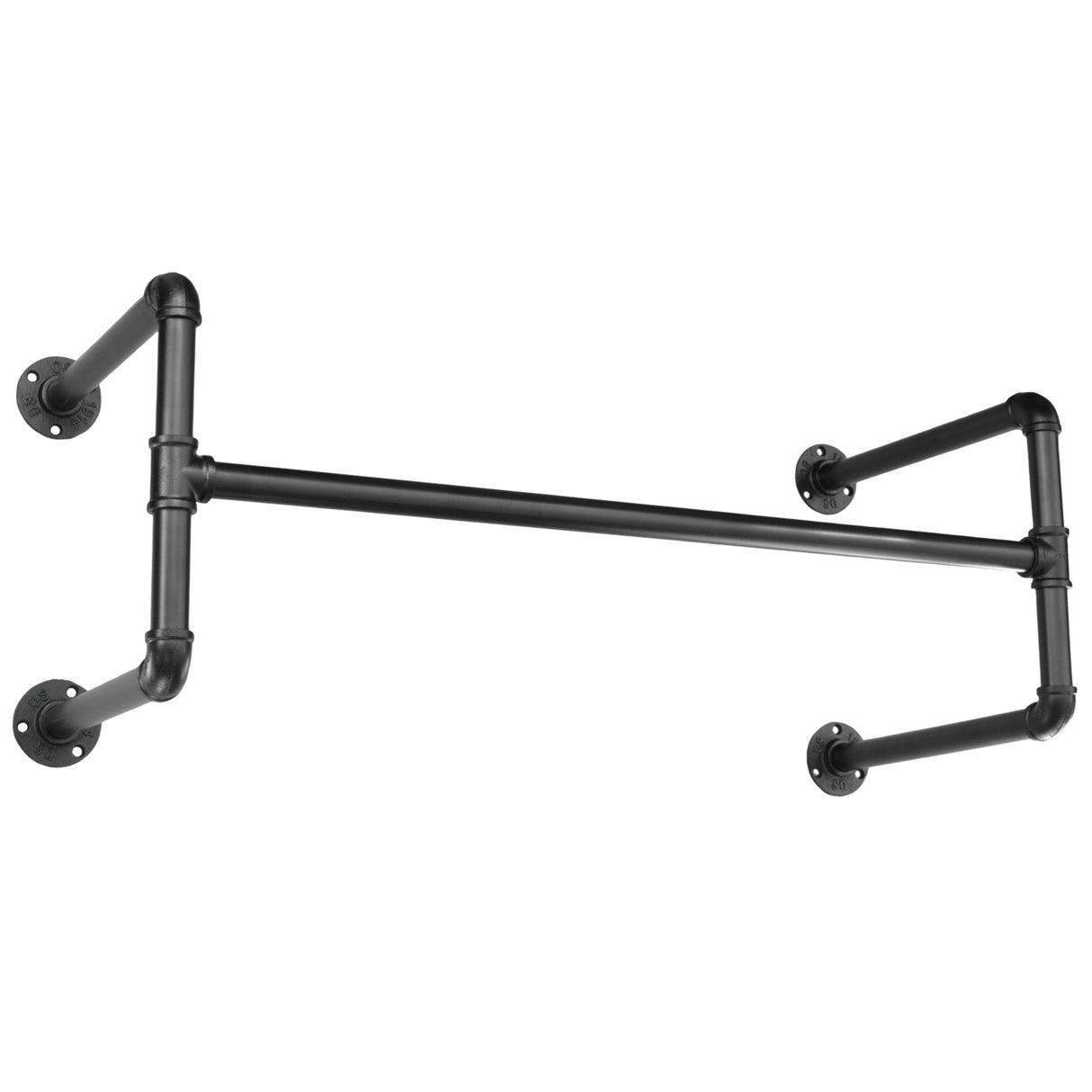 Portant mural en plomberie industrielle noire