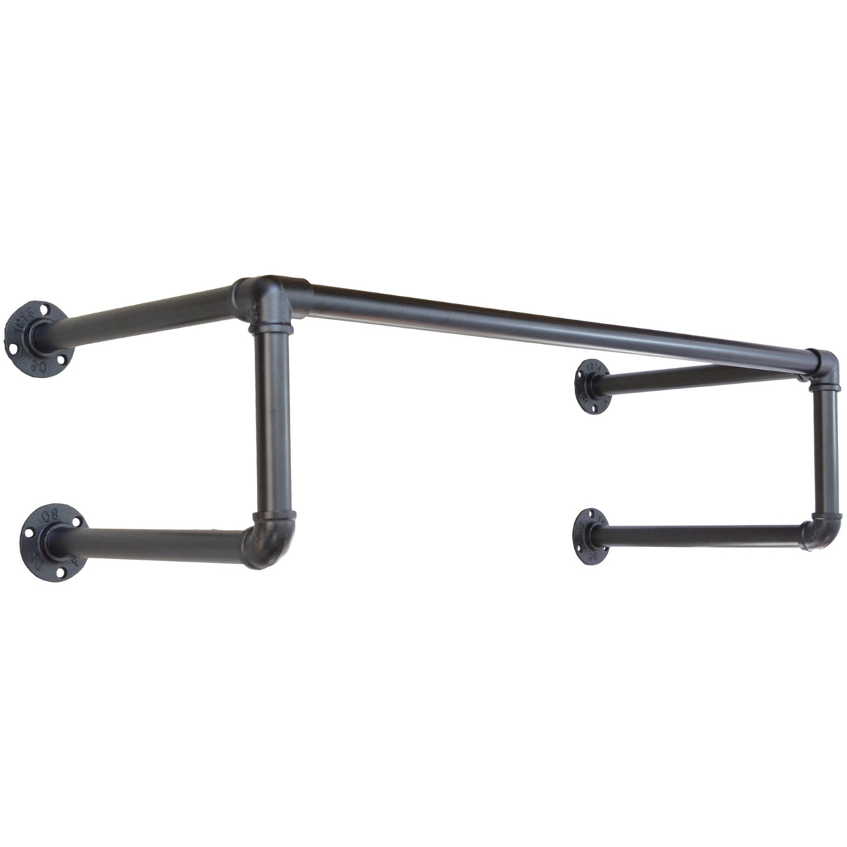 Portant mural en tuyaux de plomberie noir