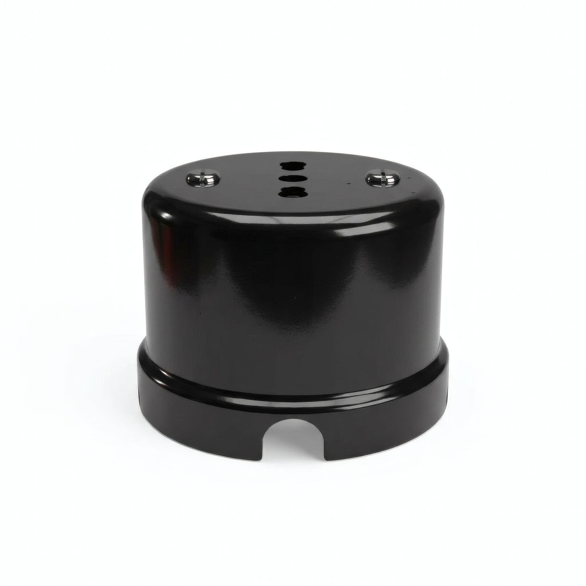 Porcelain wall socket — Italian 2P+T 10/16 A / Black