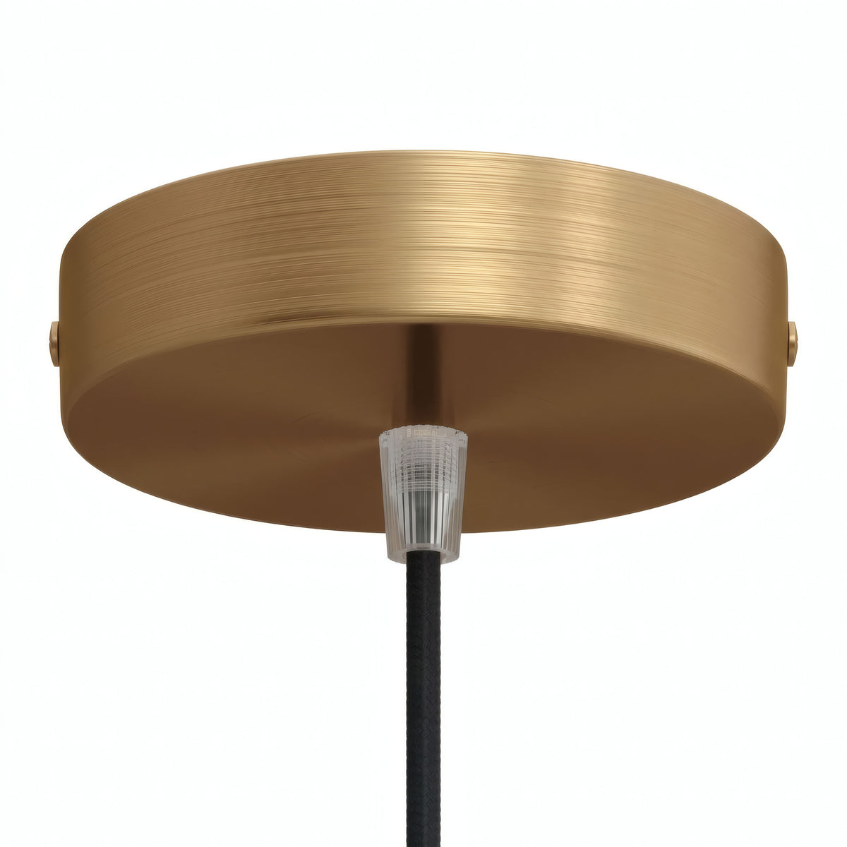 Cylindrical metal ceiling rose, Ø 120 mm — Conical thermoplastic / Satin bronze