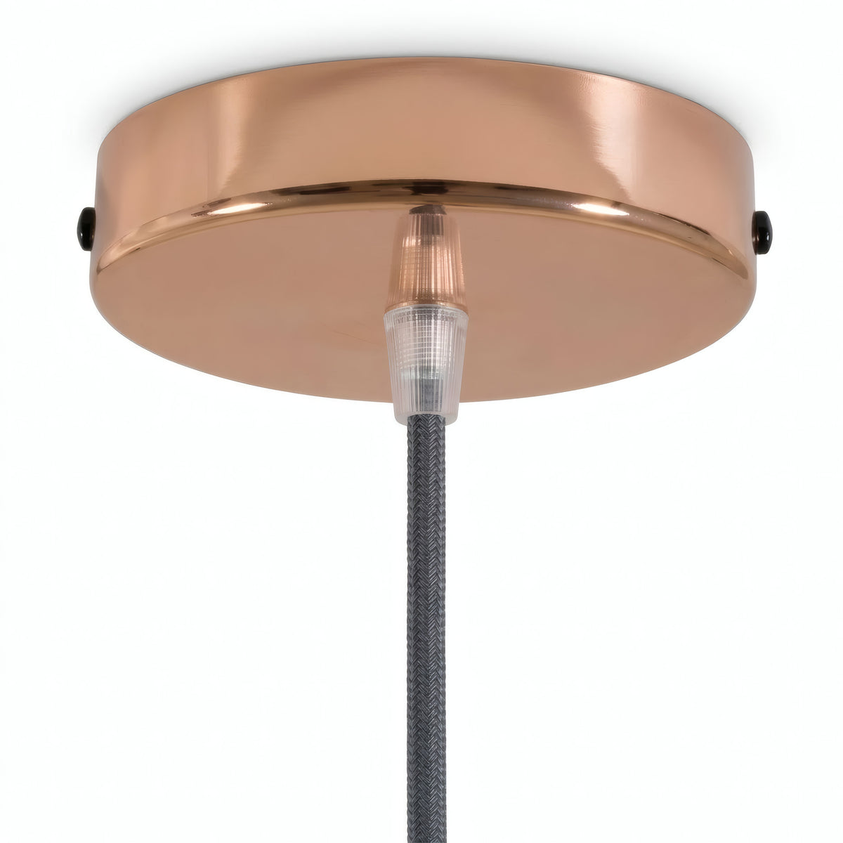 Cylindrical metal ceiling rose, Ø 120 mm — Conical thermoplastic / Copper