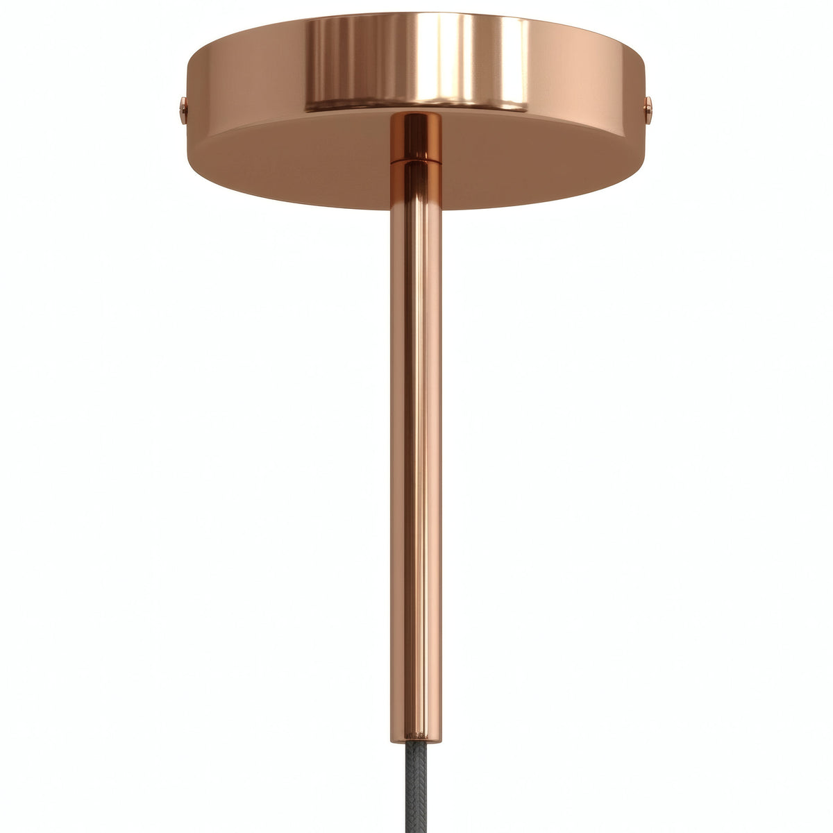 Cylindrical metal ceiling rose with a 15 cm cable grip — Copper