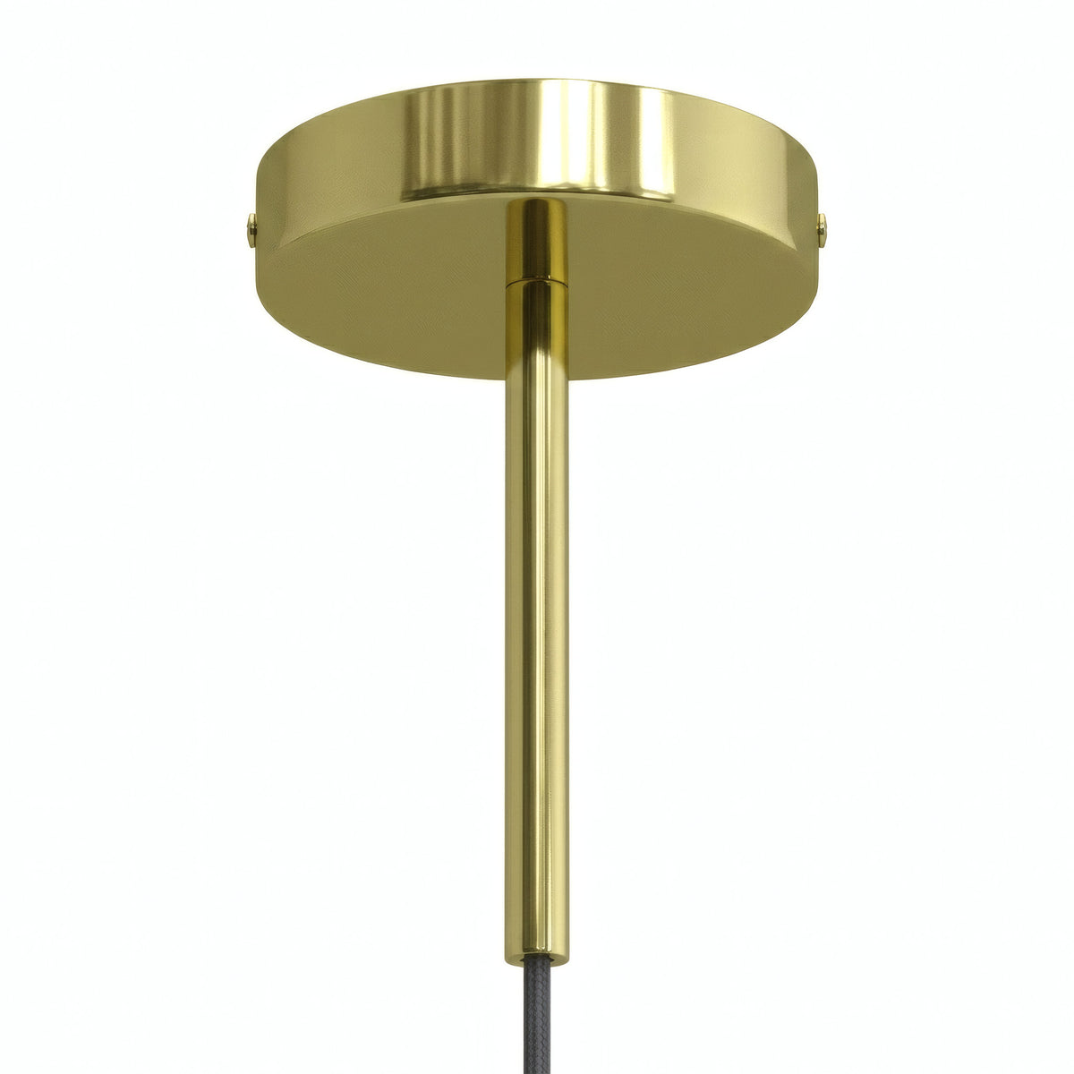 Cylindrical metal ceiling rose with a 15 cm cable grip — Brass