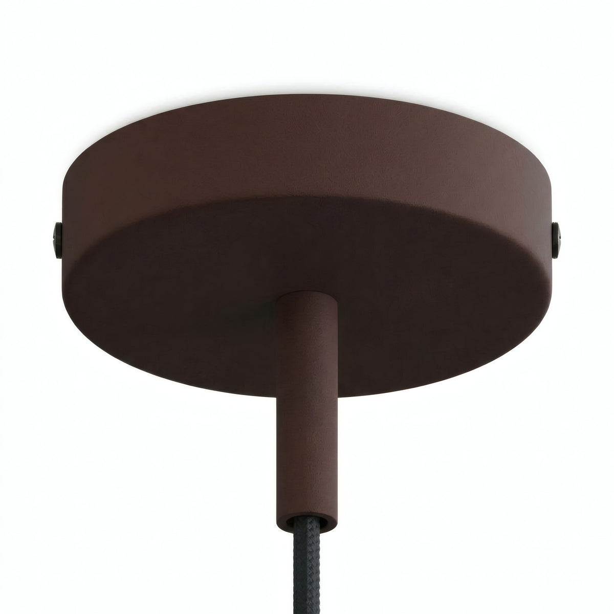 Cylindrical metal ceiling rose with a 7 cm cable grip — Rust