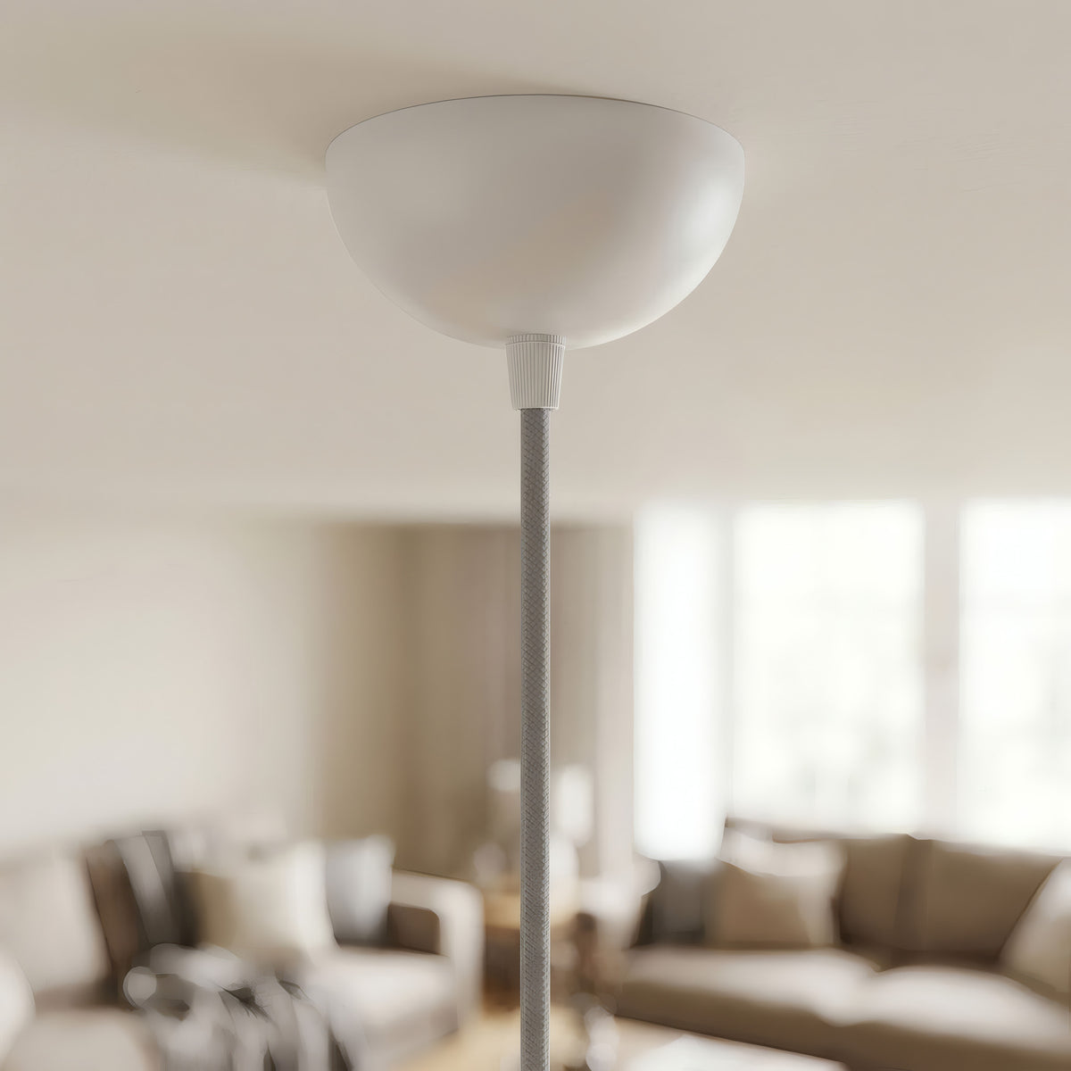 Hemispherical metal ceiling rose, Ø 100 mm — Glossy white