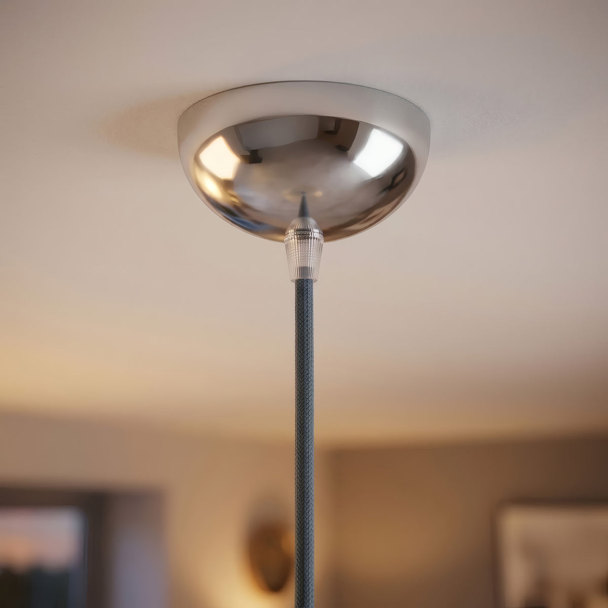 Hemispherical metal ceiling rose, Ø 100 mm — Chrome