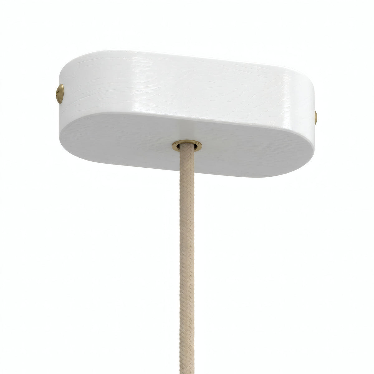 Oval wooden ceiling rose, 120 × 51 mm — White