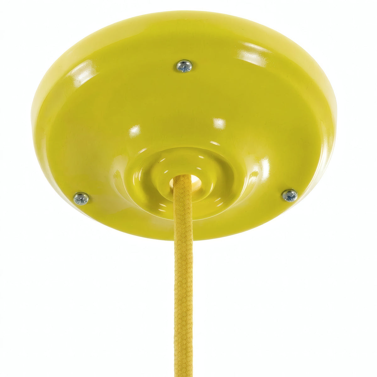 Porcelain ceiling rose with fixing kit, Ø 105 mm — Yellow